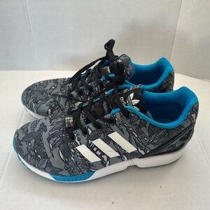 Adidas Kids Sneakers - Black and White with Blue Accents